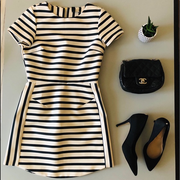 Topshop Dresses & Skirts - Topshop boutique satin stripe dress rare petite